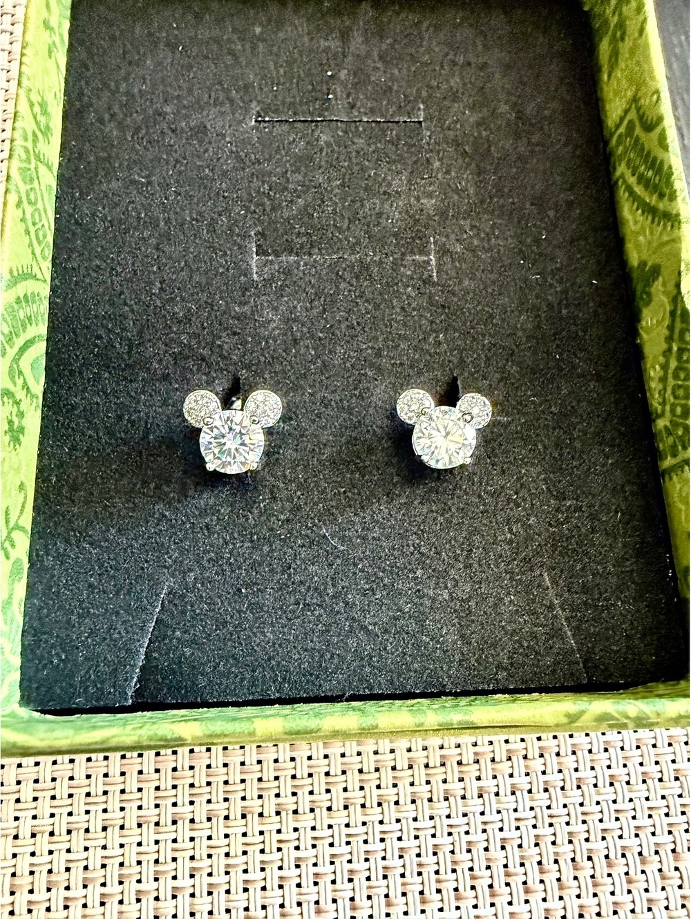 Mickey mouse Moissanite Stud Earrings Pair